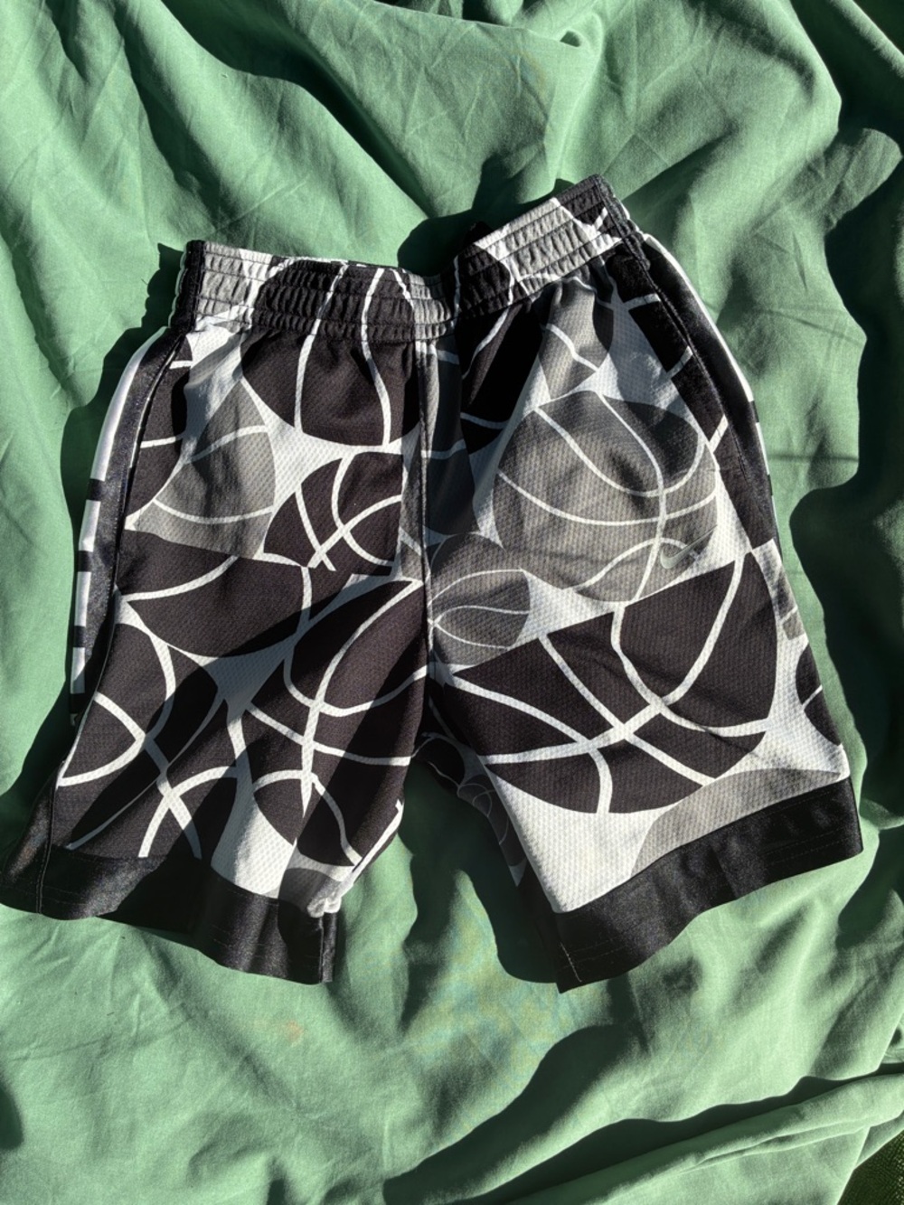 Nike Black and White Graphic Kids Basketball Shorts